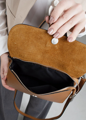 Сумка женская кожаная 03462 на 2 отделения темно-рыжая Virginia Conti (302793445)