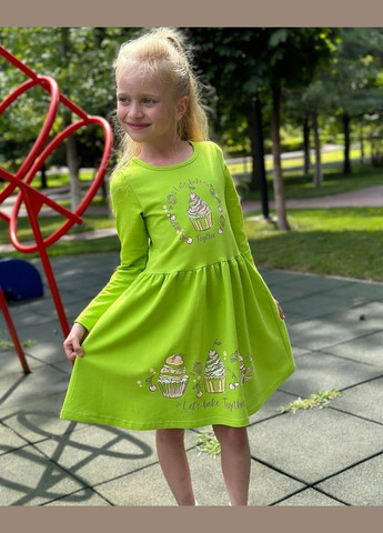 Салатовое платье для девочки hc (h001-6117-057-33) No Brand (290112762)