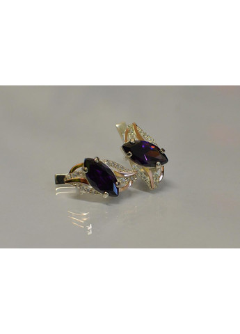 Серебряные серьги с золотыми пластинами Silver Style (366813754)