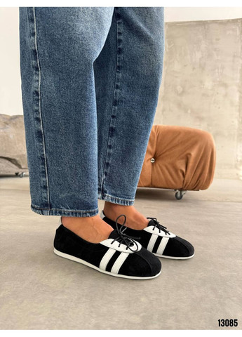 Чорно-білі стильні замшеві кеди Helen