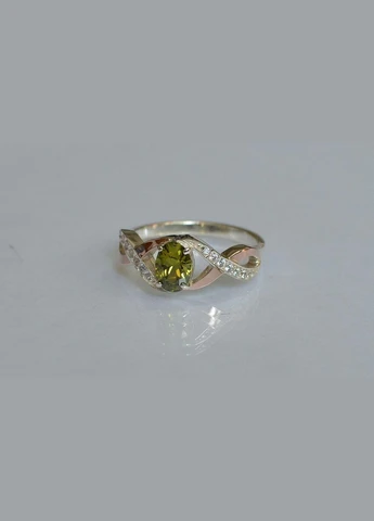 Срібне кільце із золотими вставками No Brand (305826451)