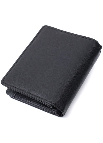 Жіночий гаманець з монетницею та блоком для пропусків із натуральної шкіри 22713 Чорний st leather (298111826)