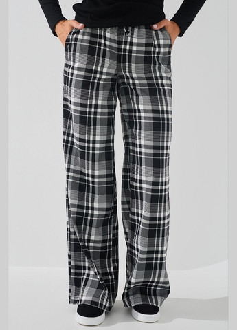 Брюки палаццо с узором женские WTC02423 Черно-белый shop (2000990778611) LAWA Палаццо (329034259)