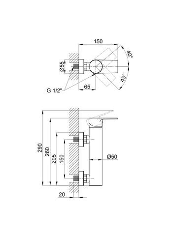 Змішувач для душу Stenava QTST4045102C Chrome Qtap 4045102C (323485640)