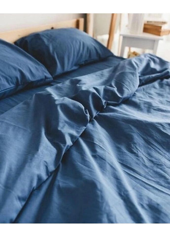 Постільна білизна полуторна Home Варена бавовна 20476 160х215 см синя DUSHKA (327791570)