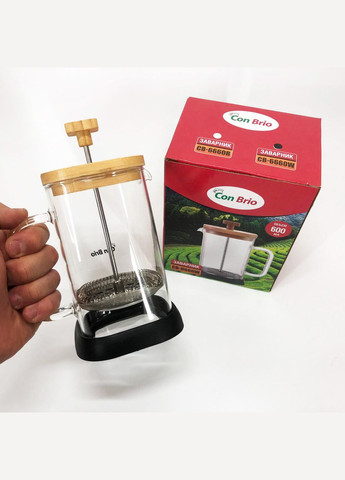 Френч-прес для кави з поршнем 600мл CB-6660W, Чайник заварник, BE-677 Френч-прес красивий Con Brio (349512115)