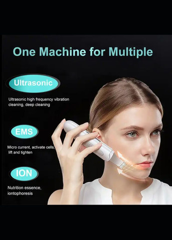 Скрабер портативный ультразвуковой для чистки лица с EMS и ионизацией Beauty Effect WAU-55 Beauty Face (302395787)