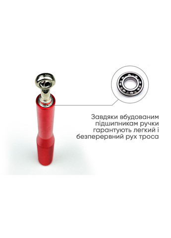 Скоростная скакалка Aluminium со стальным тросом и алюминиевыми ручками красная EasyFit (362440910)