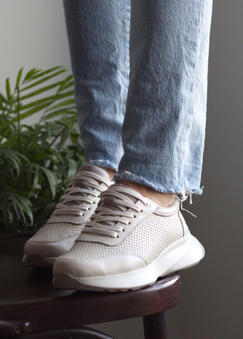 Кросівки з натуральної шкіри молочні перфоровані Zlett 3805 молочні літо (317211698)