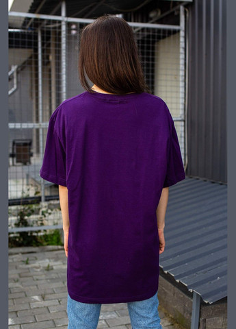 Фіолетова літня оверсайз футболка great з коротким рукавом Without