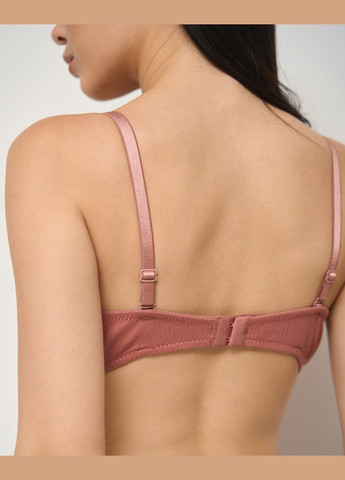 Терракотовый бюстгальтер хлопковый в рубчик Nicoletta