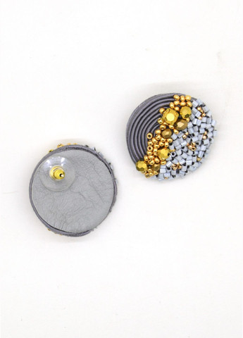 Серьги круглые Диски серые Olha Serhiichuk jewelry (324102364)