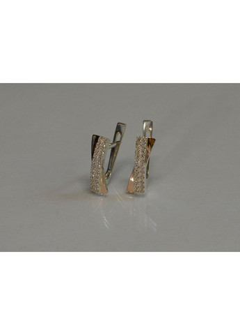 Серебряные серьги с пластинами из золота Silver Style (366813163)