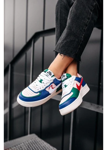 Синій літні кросівки nike air force 1 shadow piblue найк аір форс 1 сині No Brand