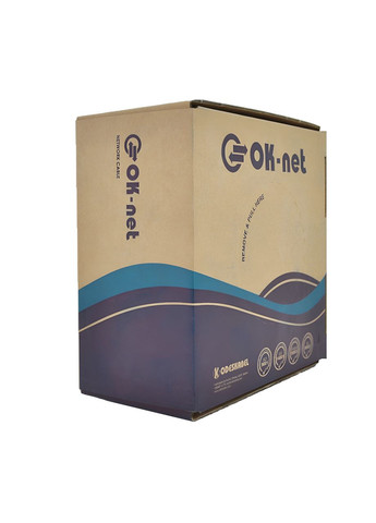 Кабель вита пара OK-net КПП-ВП (250) 4*2*0,54 (U/UTP-cat.6), СU, ізоляція ПЕ, для зовнішніх робіт, 305 м Одескабель (299337793)