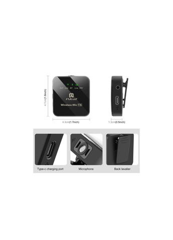 Микрофон для телефона приемник Type-C и два микрофона Black (m491070) Puluz для телефону приймач Type-C і два мікрофони Black (369018916)