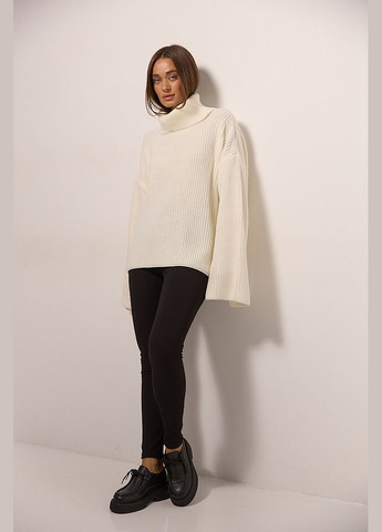 Жіночий вязаний светр oversize чорний з розрізом ззаду на комірі Arjen (307814978)