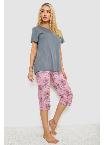 Сіра піжама жіноча з принтом, 243r10293 Ager