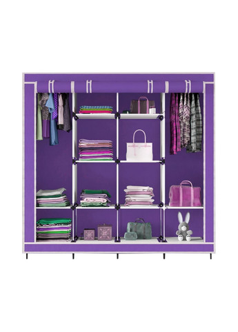 Складной тканевый шкаф для одежды Storage Wardrobe 28170 на 4 секции фиолетовый/N-1 No Brand (337515024)