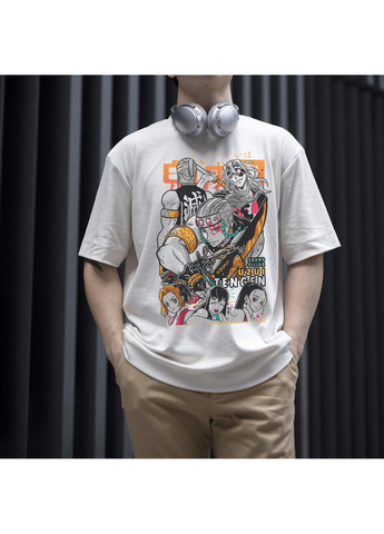 Белая футболка c принтом клинок рассекающий демонов - тенген узуй 7 we No Brand