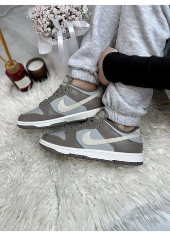 Сірі літні кросівки nike dunk low grey beige найк данк сірі No Brand