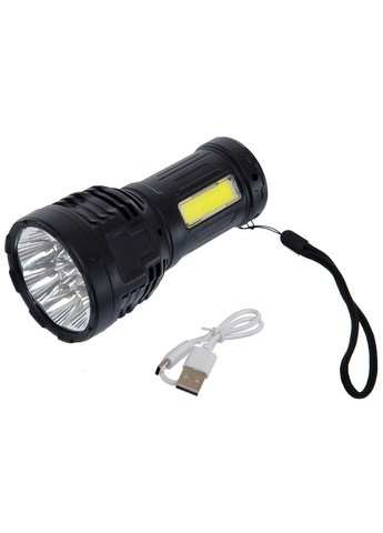 Ліхтарик ручний світлодіодний (пластик, 8 LED, COB, USB-вхід, р-р 14,2х7см, чорний) (BL-S11) X-Balog (361434946)