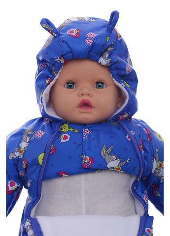 Человечек на флисе для мальчика с Зайкой электрик синий 74 см (37589) BABYKROHA (297197954)