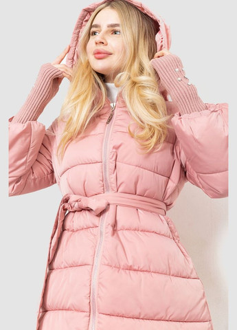 Рожева демісезонна куртка жіноча однотонна, колір рожевий, Ager
