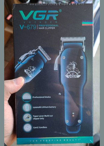 Профессиональная аккумуляторная беспроводная машинка V679 для стрижки волос. VGR (297331564)