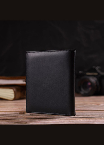 Жіночий гаманець із натуральної гладкої шкіри з монетницею 21928 Чорний Canpellini (306881793)