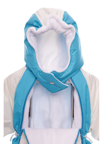 Комбинезон Трансформер для мальчика на флисе белый с бирюзовым 86 см (37580) BABYKROHA (297200574)