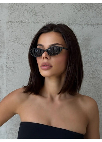 Очки солнцезащитные овальные Glass черные No Brand (354820357)