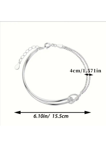 Минималистичная Цепочка Браслет "Узелок", цвет серебро No Brand (329447757)