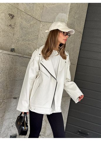 Молочна демісезонна жіноча куртка pilot light з візерунком пітон (mil431) milirud