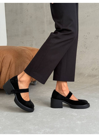 No Brand Стильные женские туфли черный з натуральная замша, — всесезон (354312086)