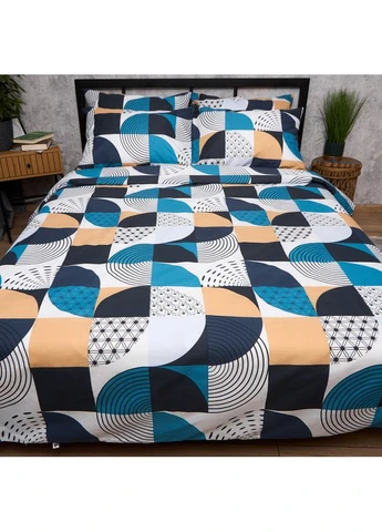 Комплект постельного белья Micro-satin Premium Семейный 143х210х2 наволочки 4х50х70 (MS-820015988) Moon&Star Geo Wave (400229909)