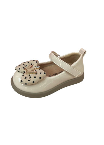 Дитячі туфлі молочні з бантом лаковані Jong Golf (363553534)