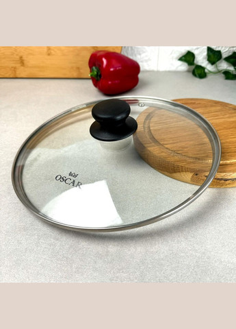 Большая универсальная стеклянная крышка 26 см для кухонной посуды с пароотводом No Brand (304422185)