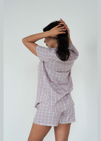 Пудровая пудровая пижама для беременных и кормящих с шортиками и рубашкой Мамин Дім