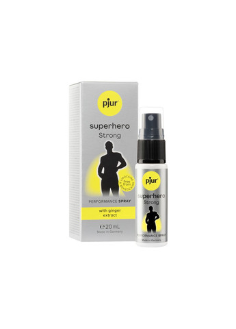 Пролонгировочный спрей Superhero Strong Spray 20 ml, с экстрактом имбиря, впитывается в кожу. Pjur (335391671)