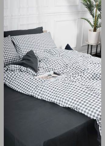 Комплект постельного белья полуторный 143х210 наволочки 2х70х70 Ranforce Elite (MS-820000017) Moon&Star Gray Square (284416130)