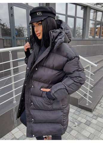 Черный демисезонный Пуховик Style Point