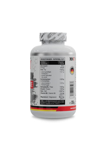 Магній бісгліцинат Magnesium Bisglycinate With Vitamin B6 240 капсул MST (365436893)