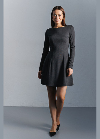 Сіра коротка трикотажна сукня з довгими рукавами Arjen