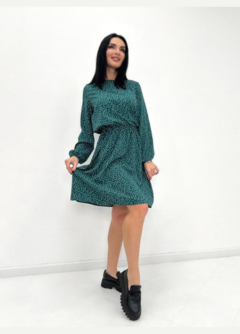 Зеленое кэжуал женское платье в горошек Fashion Girl в горошек