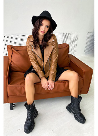 Коричнева демісезонна куртка-косуха коричневого кольору Seventeen