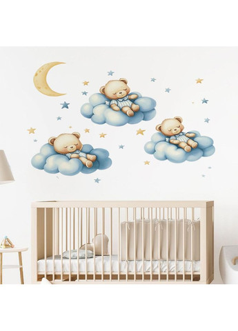 Наклейка интерьерная на стену Мишки спят на облаках (OK0107_1) No Brand (368293899)