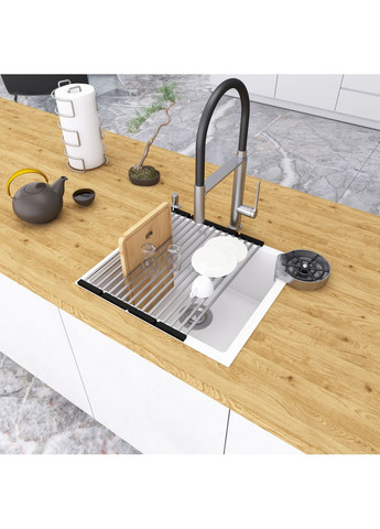 Біла кухонна мийка під стільницю 1 мм з нержавіючої сталі Nett NW-5045 (352261574)