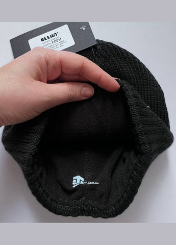 Шапка мужская черная зимняя на флисе Edem Ellan (315825163)