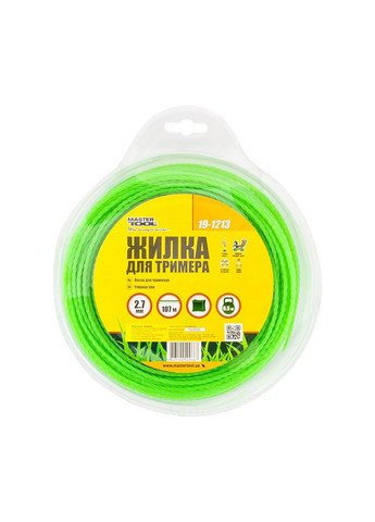 Жилка для тримера КВАДРАТ КРУЧЕНИЙ 2,70 мм 107 м блістер 19-1213 Mastertool (364120529)